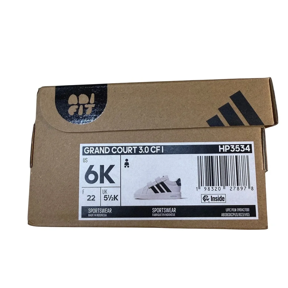 Adidas Grand Court‎ 3.0 CF Infant Baby Toddler Shoes White Black 6K NWT
